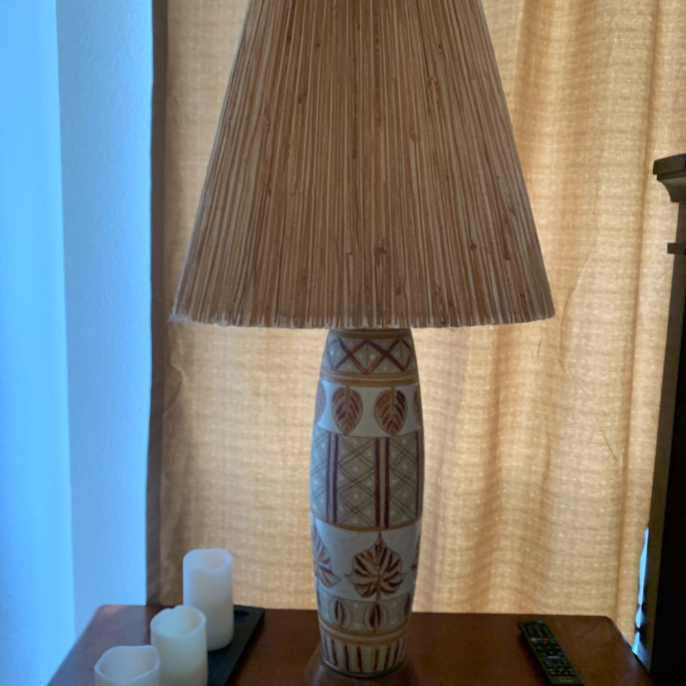 Vintage Stone Lamp & Shade